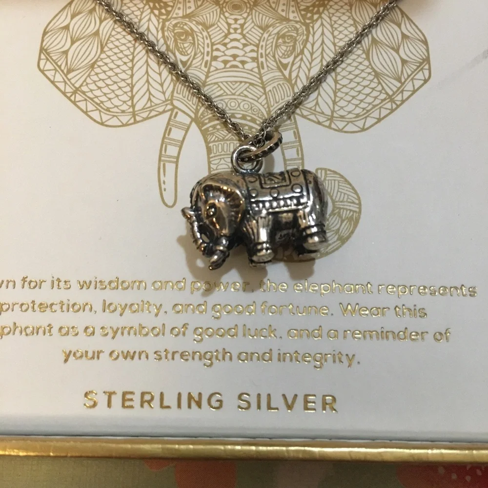 Annika Witt 3D Elephant Pendant Necklace Sterling Silver New in box - Picture 7 of 9